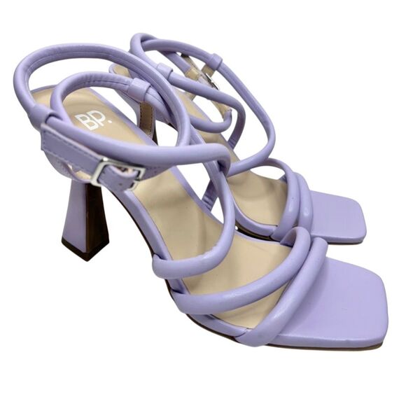 BP Sandals Size 5.5 Lilac Wraparound Square Toe High Heels - Picture 1 of 11